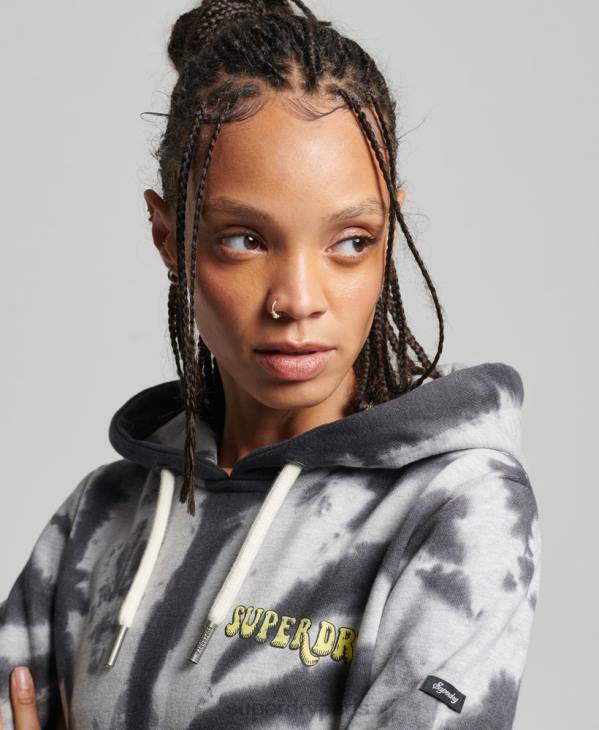 Superdry femmes sweat à capuche imprimé woodland D64Z6020 vêtements gris