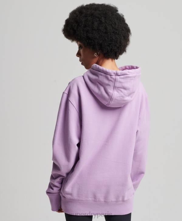 Superdry femmes sweat à capuche lâche code linear D64Z3438 vêtements violet