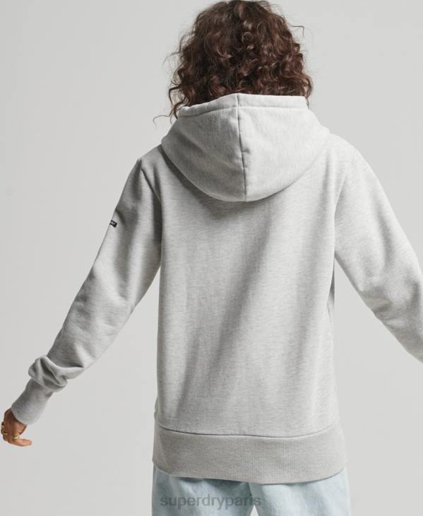 Superdry femmes sweat à capuche lignes vintage D64Z6063 vêtements gris clair