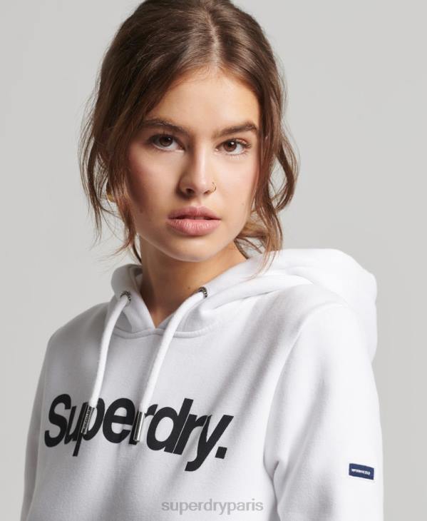 Superdry femmes sweat à capuche à logo D64Z3466 vêtements blanc