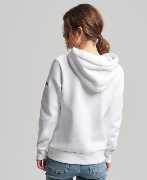 Superdry femmes sweat à capuche à logo D64Z3466 vêtements blanc