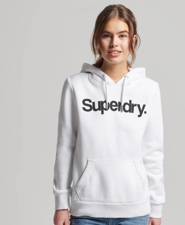 Superdry femmes sweat à capuche à logo D64Z3466 vêtements blanc