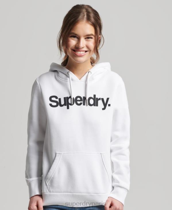 Superdry femmes sweat à capuche à logo D64Z3484 vêtements blanc