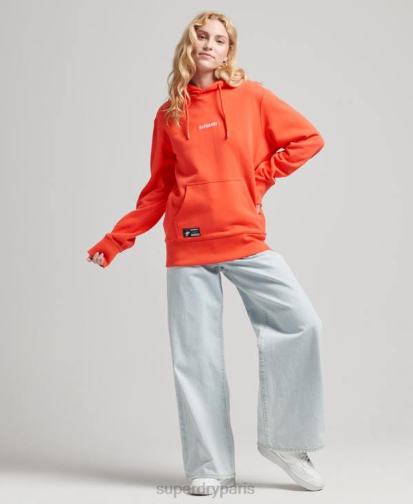 Superdry femmes sweat à capuche à logo D64Z5812 vêtements corail