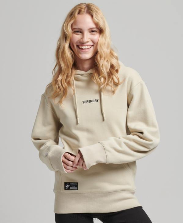 Superdry femmes sweat à capuche à logo D64Z5884 vêtements beige