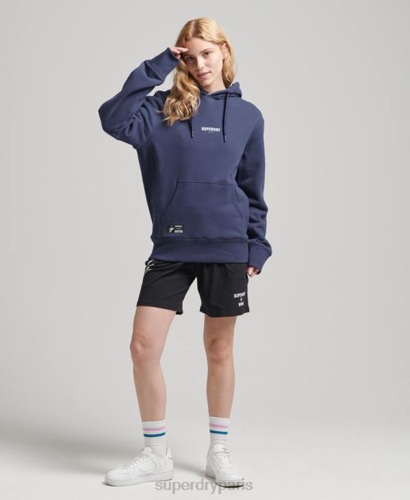 Superdry femmes sweat à capuche à logo D64Z5885 vêtements marine