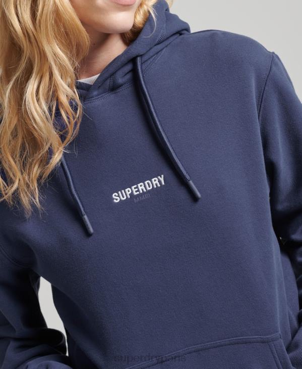 Superdry femmes sweat à capuche à logo D64Z5885 vêtements marine