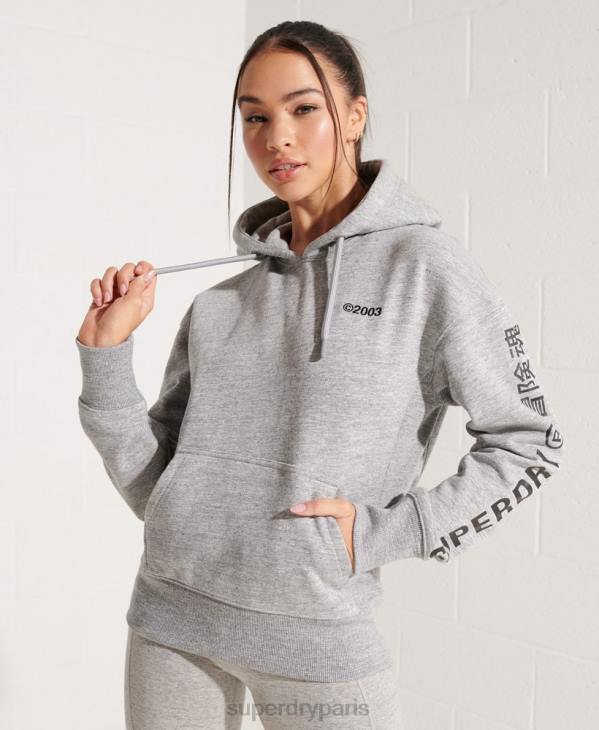 Superdry femmes sweat à capuche à logo D64Z6179 vêtements gris clair