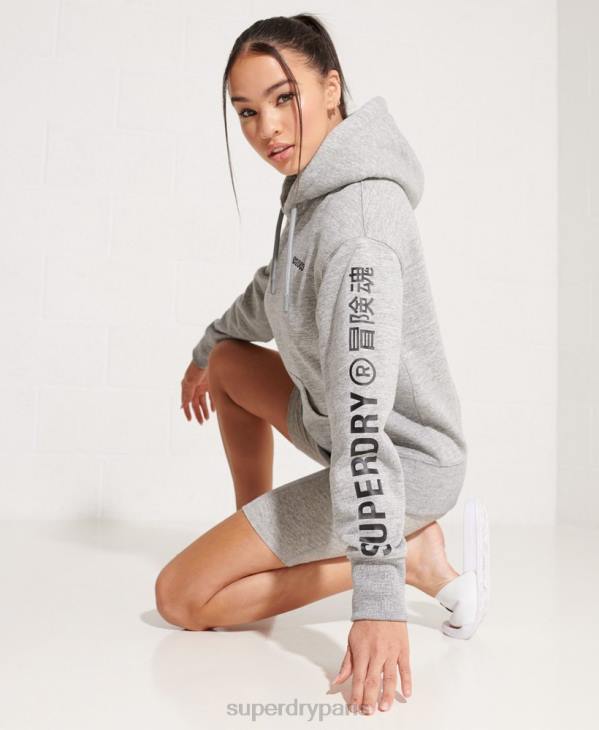 Superdry femmes sweat à capuche à logo D64Z6179 vêtements gris clair