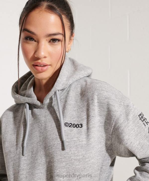 Superdry femmes sweat à capuche à logo D64Z6179 vêtements gris clair