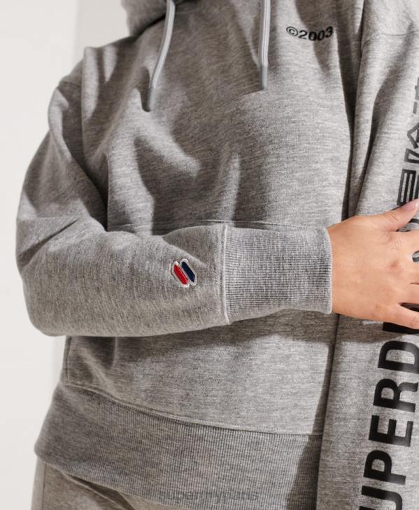 Superdry femmes sweat à capuche à logo D64Z6179 vêtements gris clair