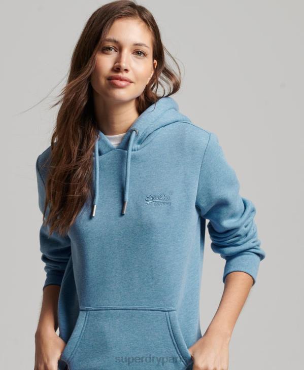 Superdry femmes sweat à capuche à logo brodé D64Z2194 vêtements bleu