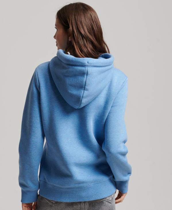Superdry femmes sweat à capuche à logo brodé D64Z2194 vêtements bleu