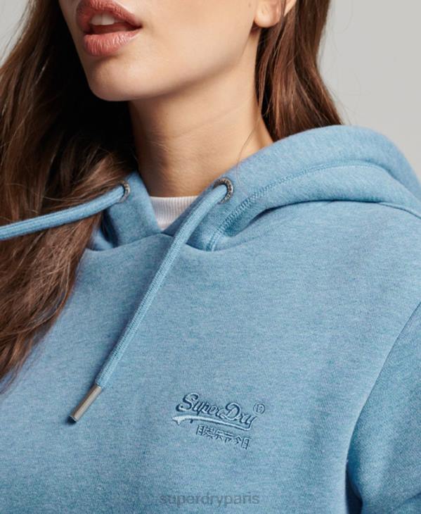 Superdry femmes sweat à capuche à logo brodé D64Z2194 vêtements bleu