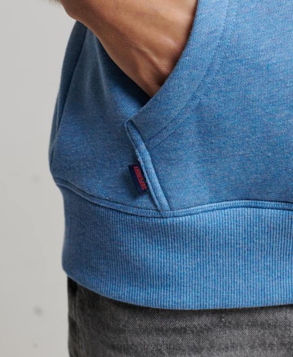 Superdry femmes sweat à capuche à logo brodé D64Z2194 vêtements bleu