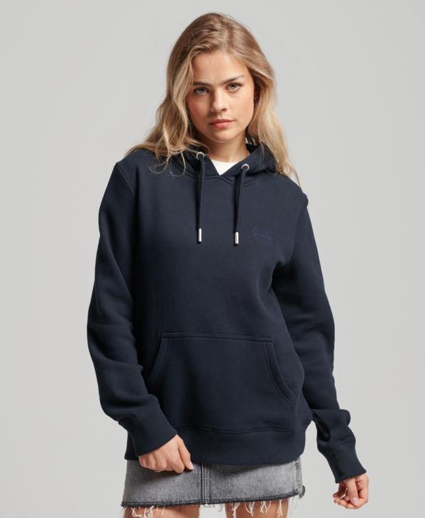 Superdry femmes sweat à capuche à logo brodé D64Z2283 vêtements marine