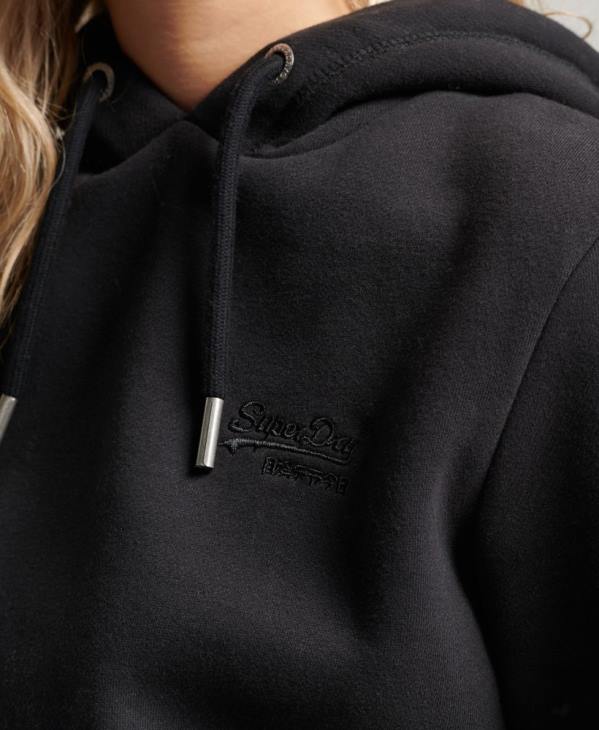 Superdry femmes sweat à capuche à logo brodé D64Z2321 vêtements noir