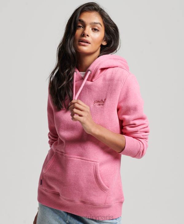 Superdry femmes sweat à capuche à logo brodé D64Z3312 vêtements rose