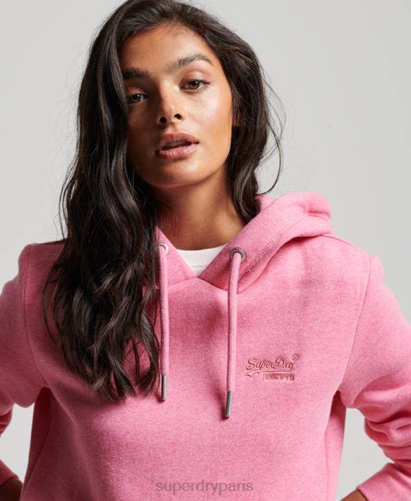 Superdry femmes sweat à capuche à logo brodé D64Z3312 vêtements rose