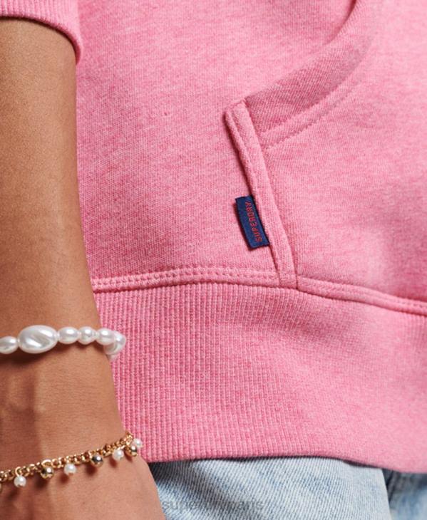 Superdry femmes sweat à capuche à logo brodé D64Z3312 vêtements rose