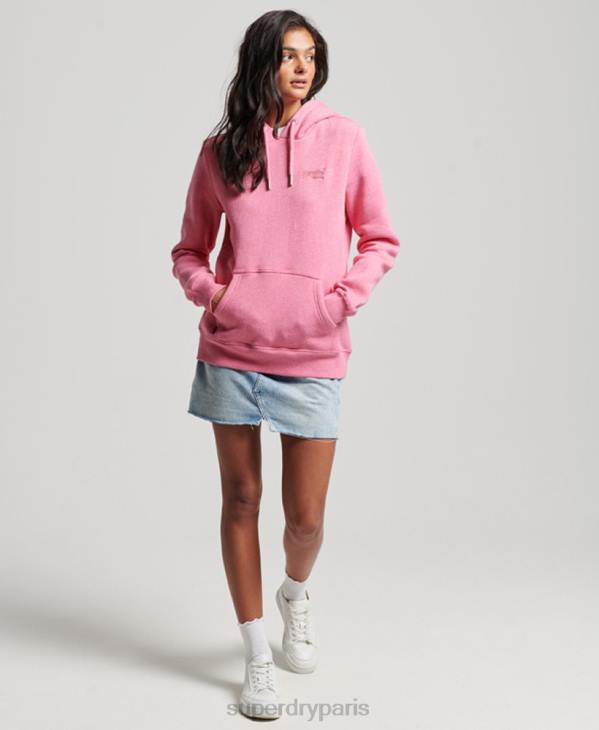 Superdry femmes sweat à capuche à logo brodé D64Z3312 vêtements rose