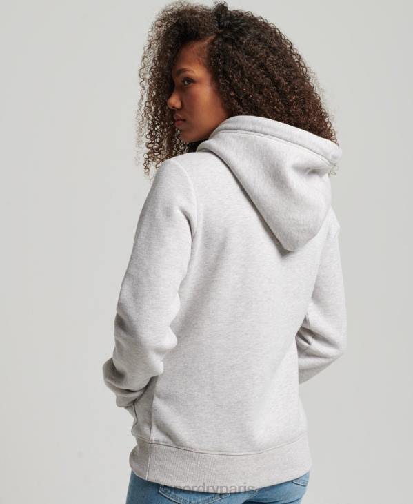 Superdry femmes sweat à capuche à logo brodé D64Z3320 vêtements gris clair