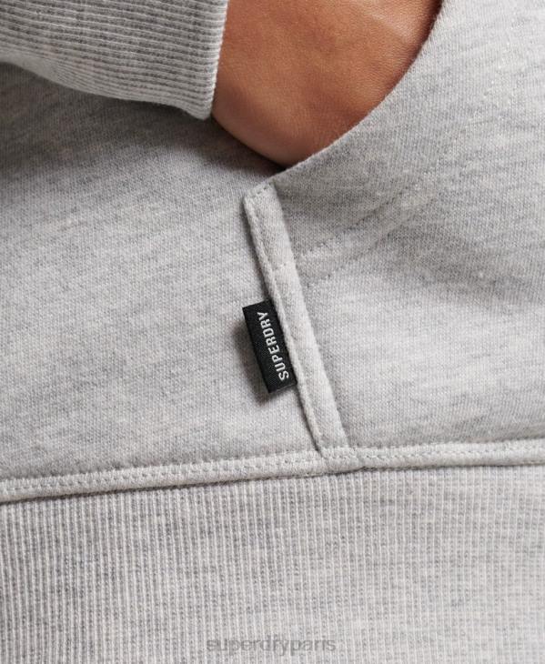 Superdry femmes sweat à capuche à logo brodé D64Z3320 vêtements gris clair