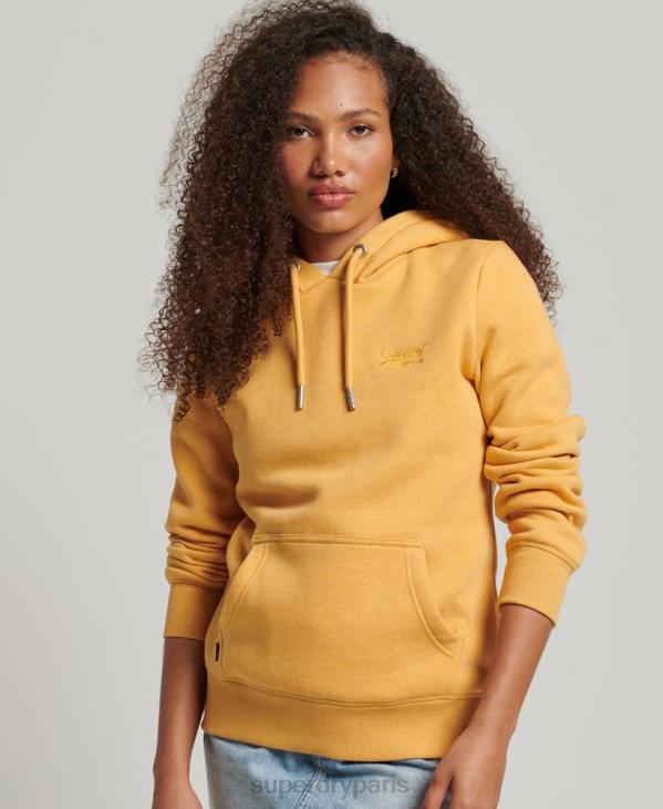 Superdry femmes sweat à capuche à logo brodé D64Z3344 vêtements jaune