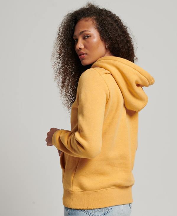Superdry femmes sweat à capuche à logo brodé D64Z3344 vêtements jaune