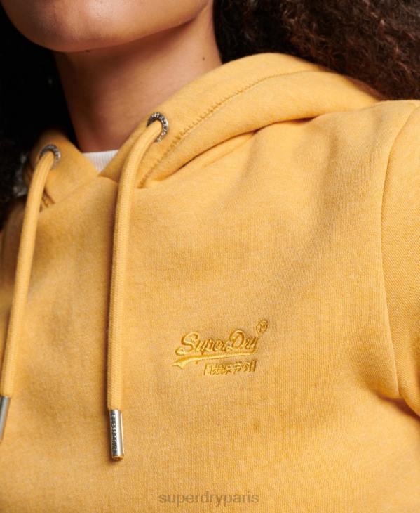 Superdry femmes sweat à capuche à logo brodé D64Z3344 vêtements jaune