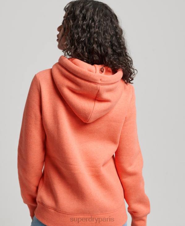 Superdry femmes sweat à capuche à logo brodé D64Z3358 vêtements corail