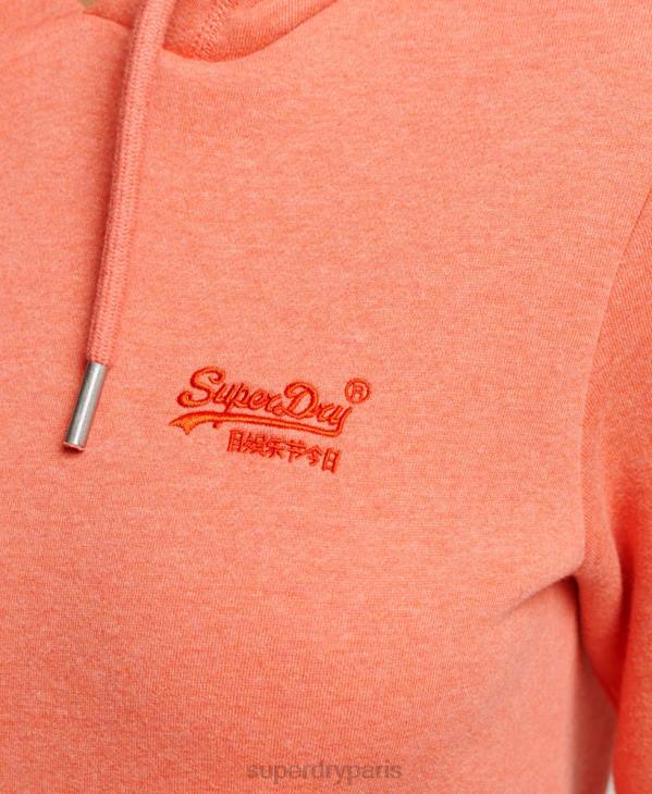 Superdry femmes sweat à capuche à logo brodé D64Z3358 vêtements corail