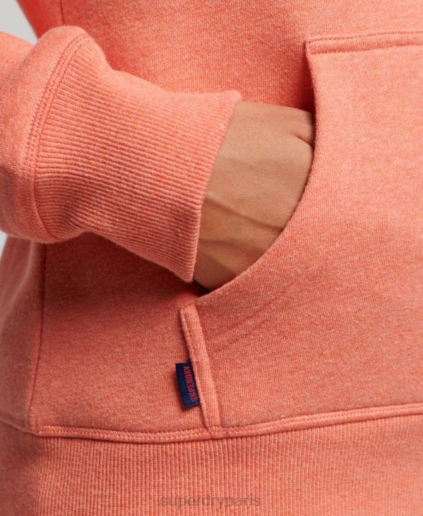 Superdry femmes sweat à capuche à logo brodé D64Z3358 vêtements corail