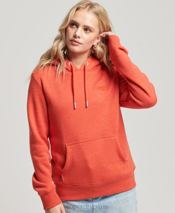 Superdry femmes sweat à capuche à logo brodé D64Z3371 vêtements orange