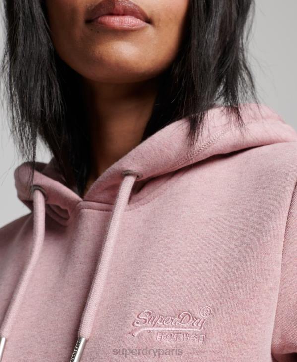 Superdry femmes sweat à capuche à logo brodé D64Z3391 vêtements rose