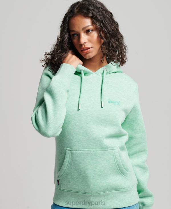 Superdry femmes sweat à capuche à logo brodé D64Z3413 vêtements vert