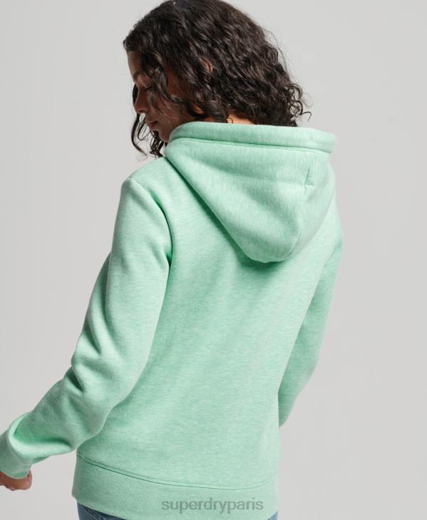 Superdry femmes sweat à capuche à logo brodé D64Z3413 vêtements vert