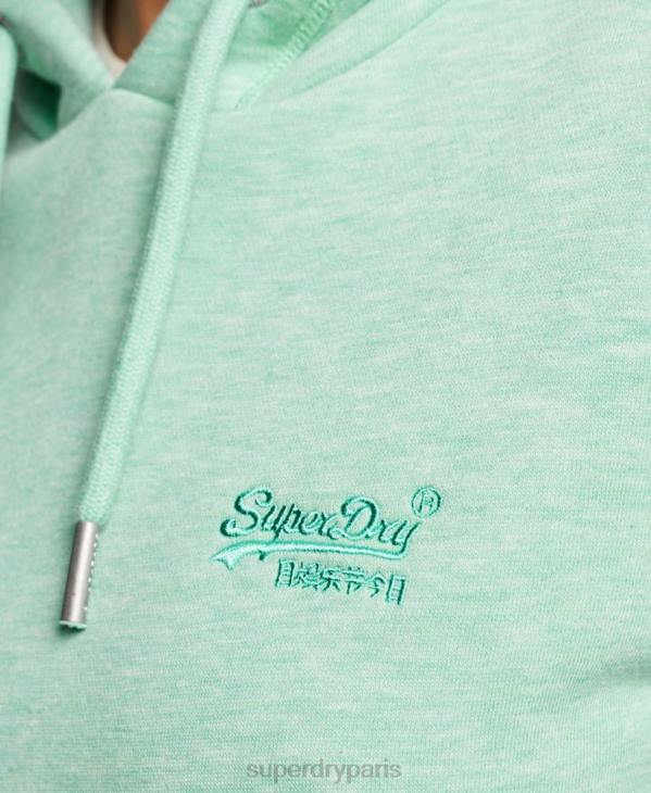 Superdry femmes sweat à capuche à logo brodé D64Z3413 vêtements vert