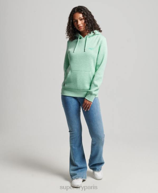 Superdry femmes sweat à capuche à logo brodé D64Z3413 vêtements vert