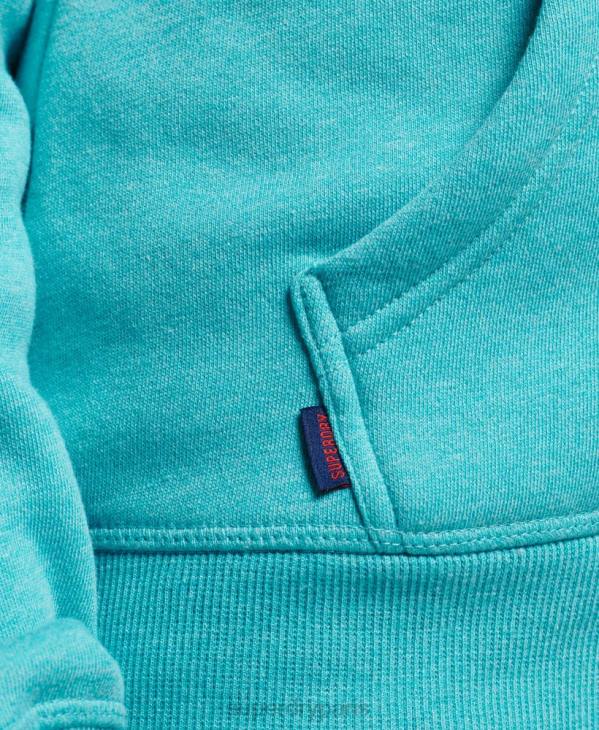 Superdry femmes sweat à capuche à logo brodé D64Z3437 vêtements bleu clair