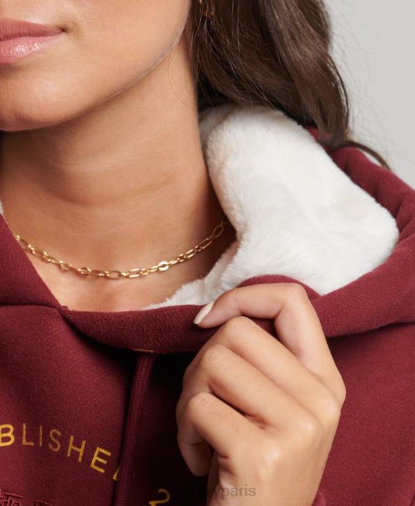 Superdry femmes sweat à capuche à logo brodé D64Z6025 vêtements rouge