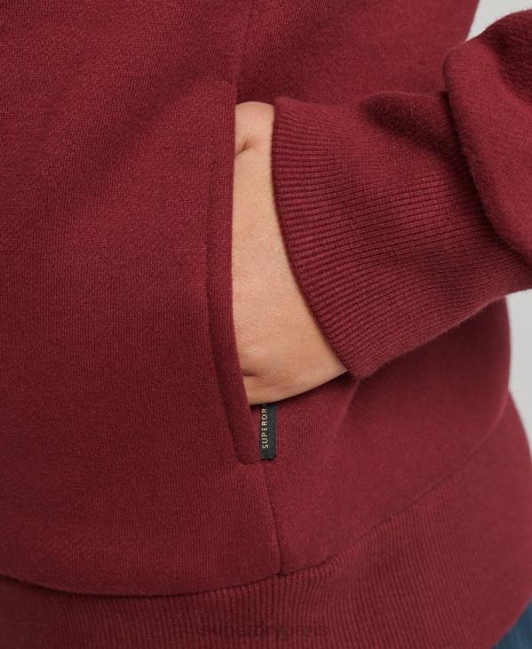 Superdry femmes sweat à capuche à logo brodé D64Z6025 vêtements rouge