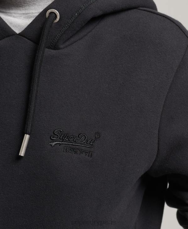 Superdry femmes sweat à capuche à logo essentiel en coton biologique D64Z5766 vêtements noir