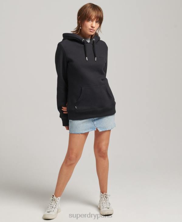 Superdry femmes sweat à capuche à logo essentiel en coton biologique D64Z5766 vêtements noir