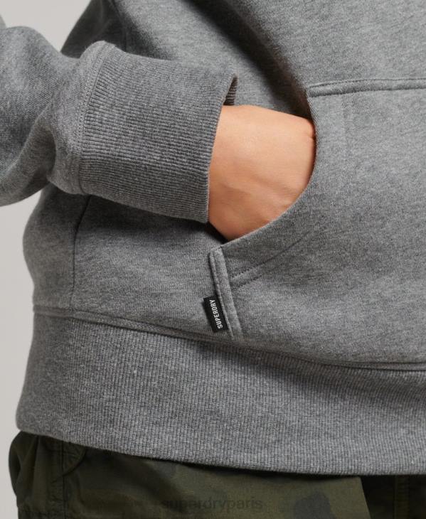 Superdry femmes sweat à capuche à logo essentiel en coton biologique D64Z6108 vêtements gris