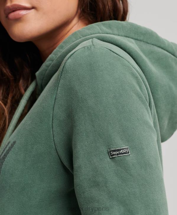 Superdry femmes sweat à capuche à logo graphique D64Z6074 vêtements vert