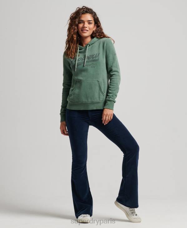 Superdry femmes sweat à capuche à logo graphique D64Z6074 vêtements vert