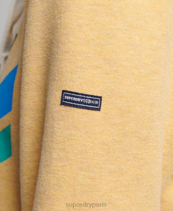 Superdry femmes sweat à capuche à logo graphique arc-en-ciel D64Z3454 vêtements jaune