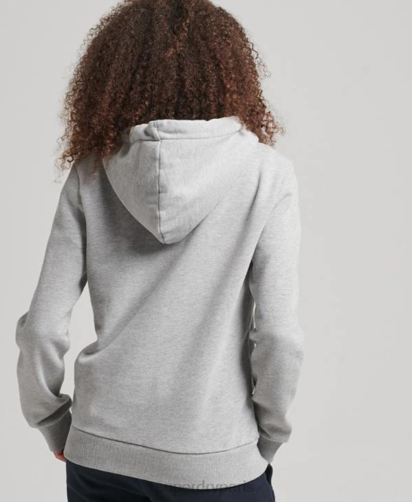 Superdry femmes sweat à capuche à logo graphique arc-en-ciel D64Z5892 vêtements gris