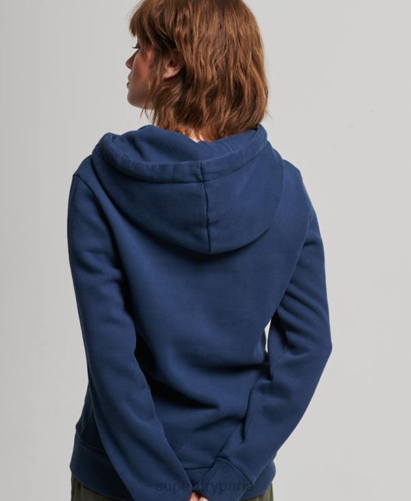 Superdry femmes sweat à capuche à logo graphique arc-en-ciel D64Z6029 vêtements marine